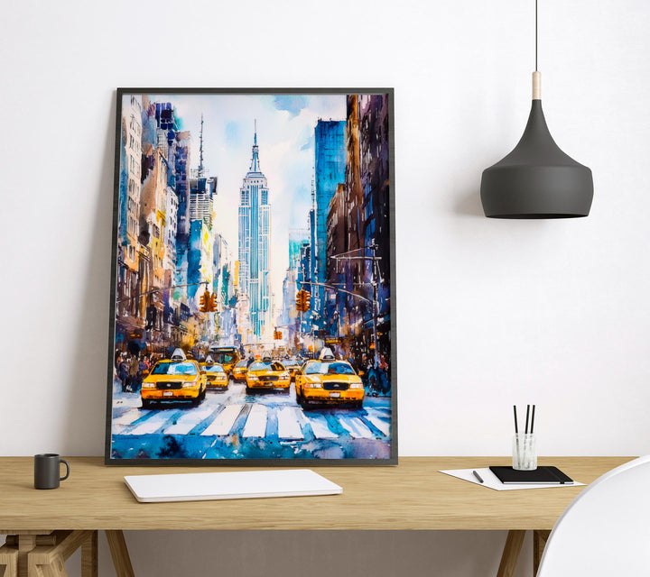 New York Watercolor Poster Wall Art New York Wall Hanging Home Décor New York Gift Art Lovers United States Wall Art