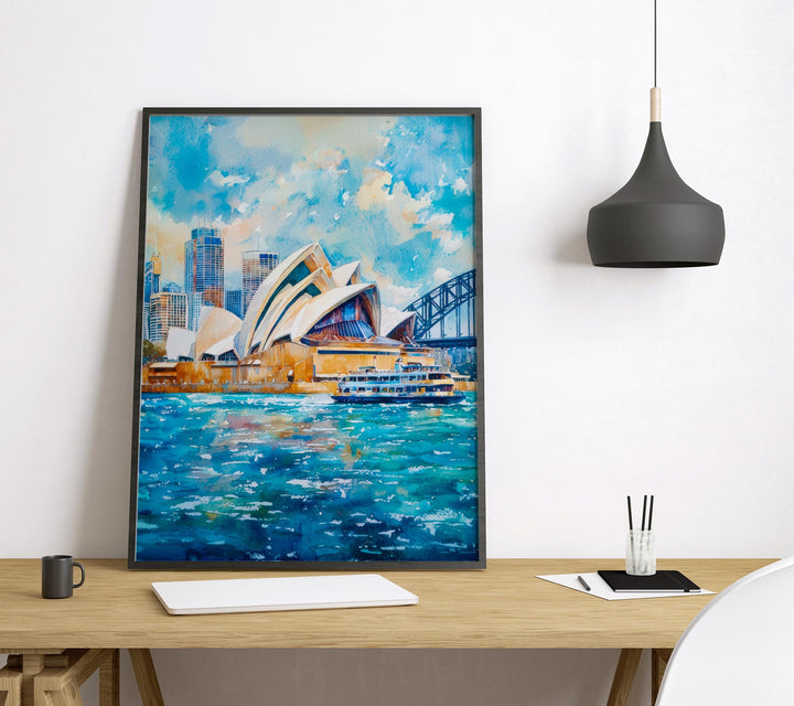 Sydney Opera House Watercolor Poster Wall Art Sydney Opera House Wall Hanging Home Décor Sydney Opera House Gift Art Lovers Australia Art