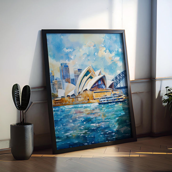 Sydney Opera House Watercolor Poster Wall Art Sydney Opera House Wall Hanging Home Décor Sydney Opera House Gift Art Lovers Australia Art