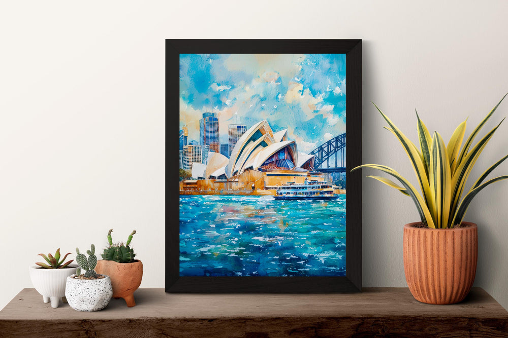 Sydney Opera House Watercolor Poster Wall Art Sydney Opera House Wall Hanging Home Décor Sydney Opera House Gift Art Lovers Australia Art