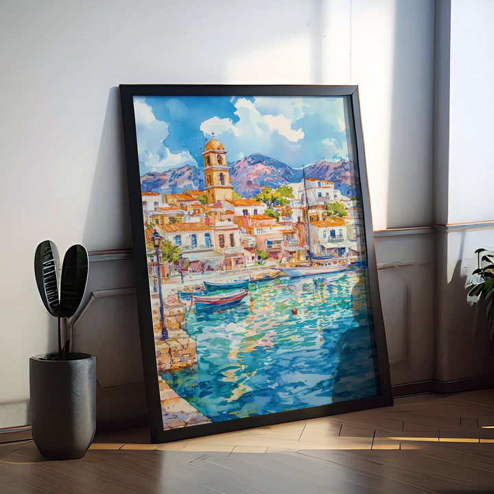 Agios Nikolaos Watercolor Poster Wall Art Agios Nikolaos Wall Hanging Home Décor Agios Nikolaos Gift Art Lovers Greece Wall Art