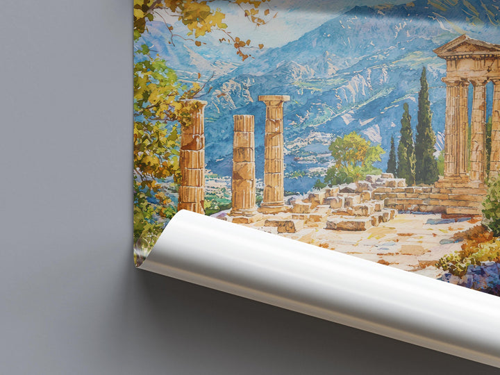 Delphi Watercolor Poster Wall Art Delphi Wall Hanging Home Décor Delphi Gift Art Lovers Greece Wall Art