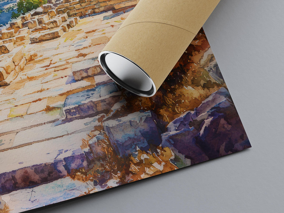 Delphi Watercolor Poster Wall Art Delphi Wall Hanging Home Décor Delphi Gift Art Lovers Greece Wall Art