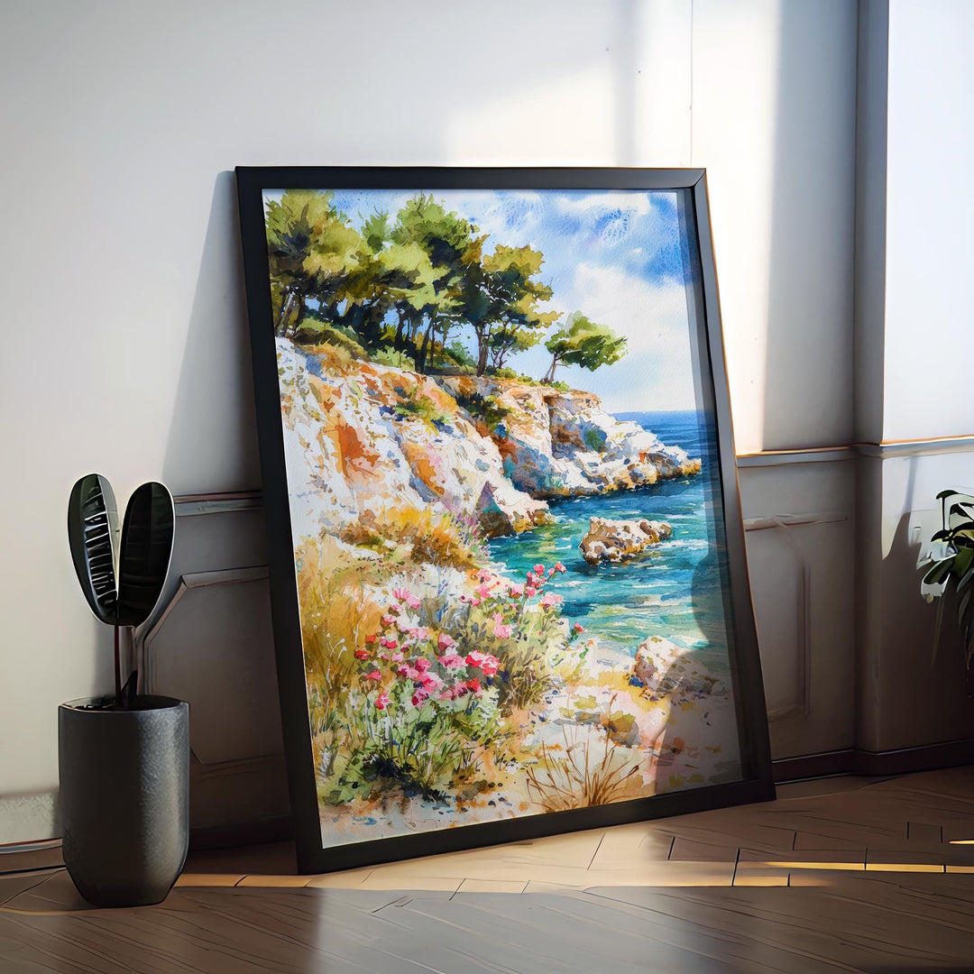 Halkidiki Watercolor Poster Wall Art Halkidiki Wall Hanging Home Décor Halkidiki Gift Art Lovers Greece Wall Art