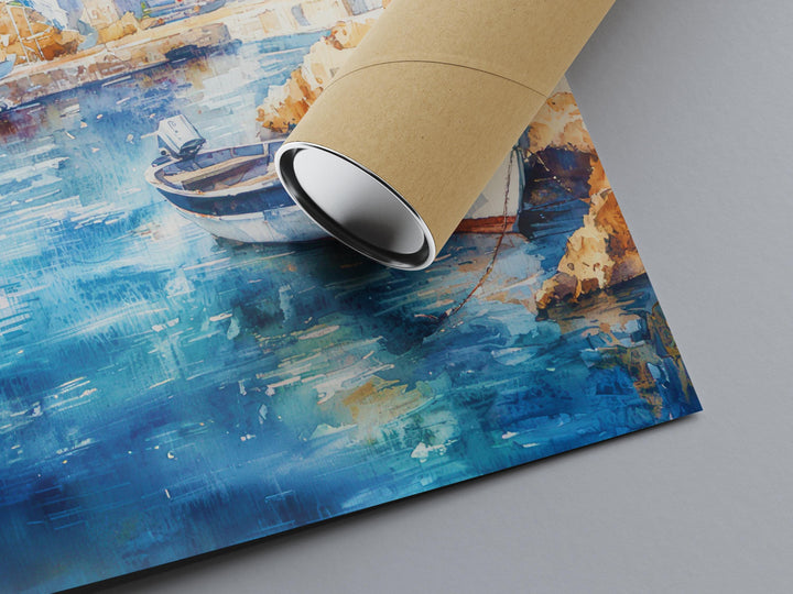 Naxos Watercolor Poster Wall Art Naxos Wall Hanging Home Décor Naxos Gift Art Lovers Greece Wall Art