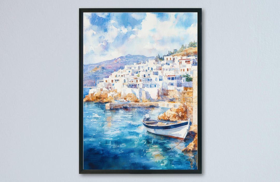 Naxos Watercolor Poster Wall Art Naxos Wall Hanging Home Décor Naxos Gift Art Lovers Greece Wall Art