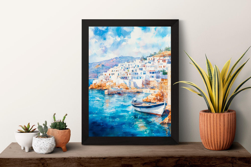 Naxos Watercolor Poster Wall Art Naxos Wall Hanging Home Décor Naxos Gift Art Lovers Greece Wall Art
