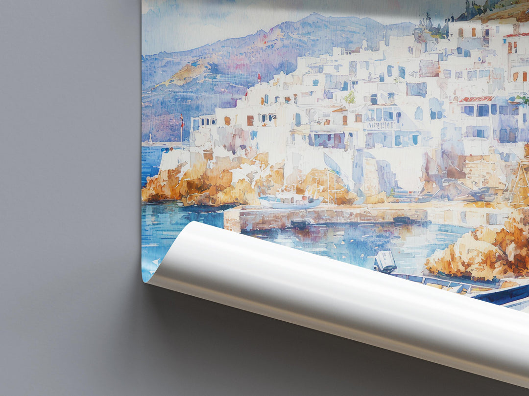 Naxos Watercolor Poster Wall Art Naxos Wall Hanging Home Décor Naxos Gift Art Lovers Greece Wall Art
