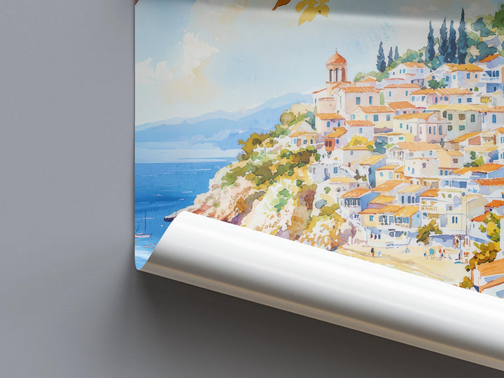 Parga Watercolor Poster Wall Art Parga Wall Hanging Home Décor Parga Gift Art Lovers Greece Wall Art
