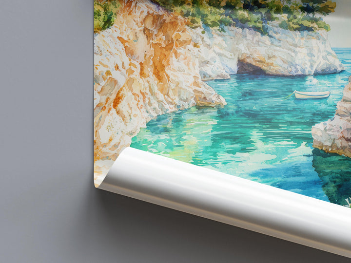 Paxos Watercolor Poster Wall Art Paxos Wall Hanging Home Décor Paxos Gift Art Lovers Greece Wall Art