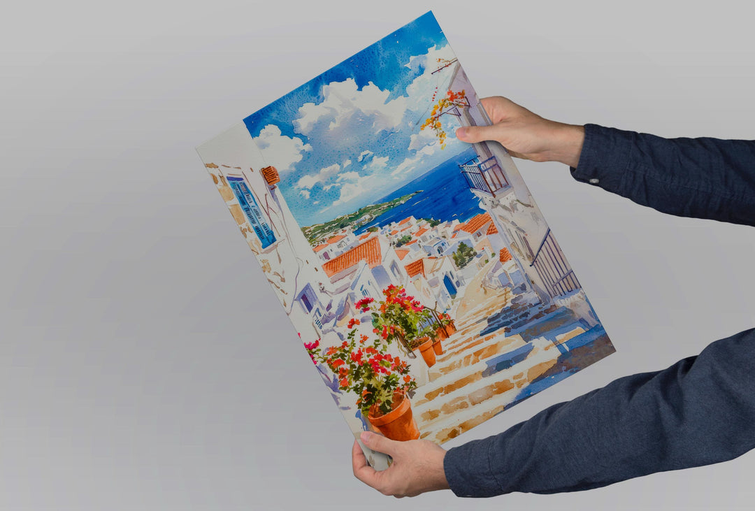 Syros Watercolor Poster Wall Art Syros Wall Hanging Home Décor Syros Gift Art Lovers Greece Wall Art