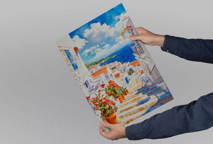 Syros Watercolor Poster Wall Art Syros Wall Hanging Home Décor Syros Gift Art Lovers Greece Wall Art