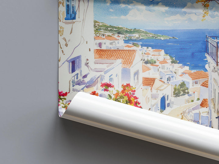 Syros Watercolor Poster Wall Art Syros Wall Hanging Home Décor Syros Gift Art Lovers Greece Wall Art