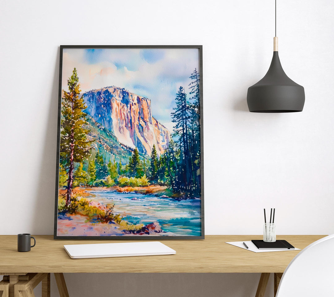 Yosemite Watercolor Poster Wall Art Yosemite Wall Hanging Home Décor Yosemite Gift Art Lovers United States Wall Art