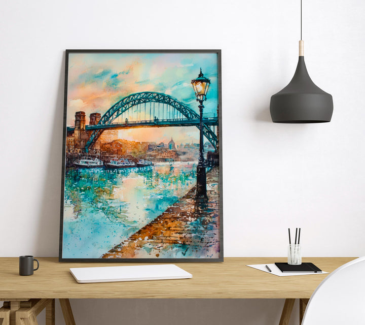 Newcastle Watercolor Poster Wall Art Newcastle Wall Hanging Home Décor Newcastle Gift Art Lovers United Kingdom Wall Art
