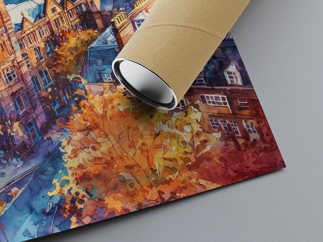 Manchester Watercolor Poster Wall Art Manchester Wall Hanging Home Décor Manchester Gift Art Lovers United Kingdom Wall Art