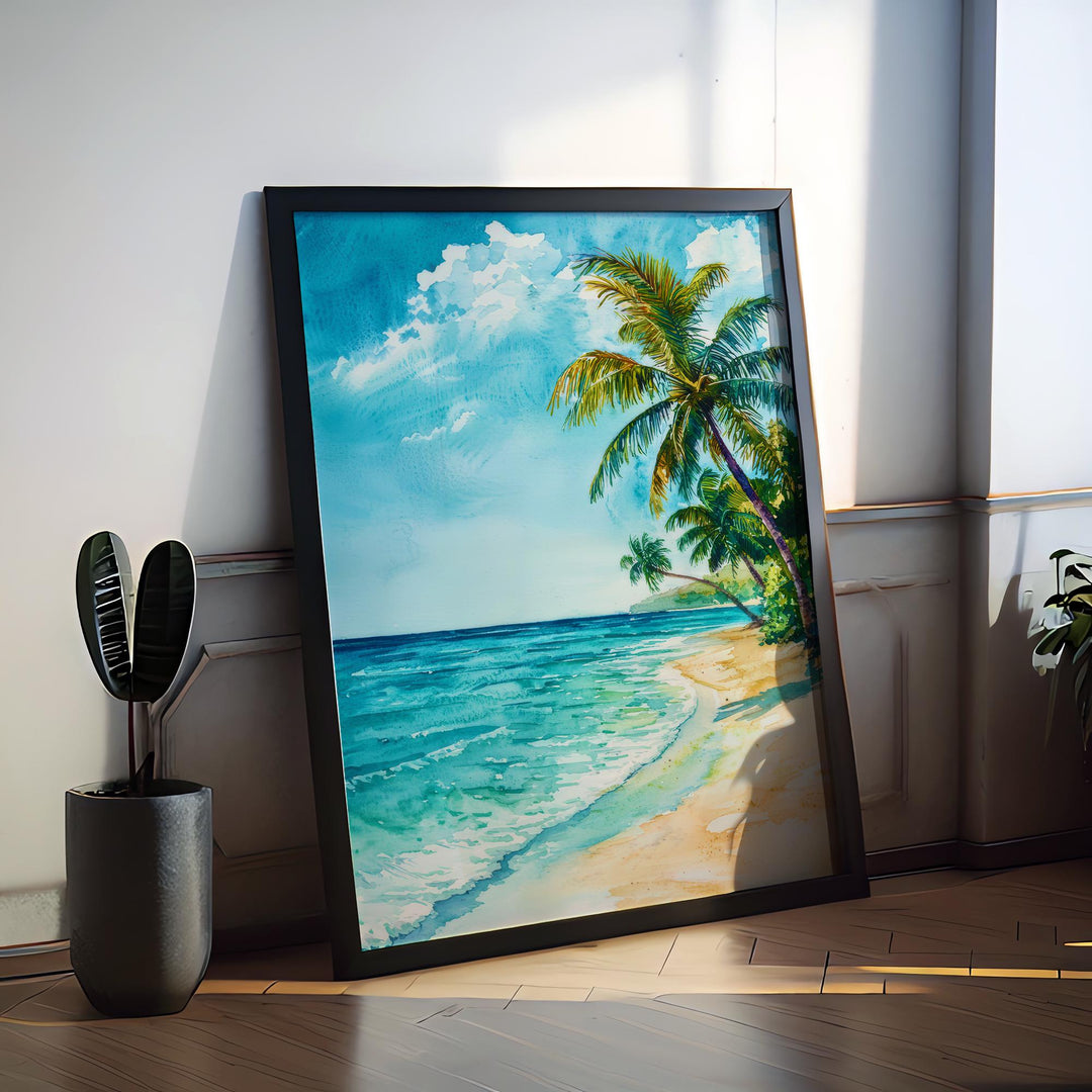 Maldives Watercolor Poster Wall Art Maldives Wall Hanging Home Décor Maldives Gift Art Lovers Maldives Wall Art