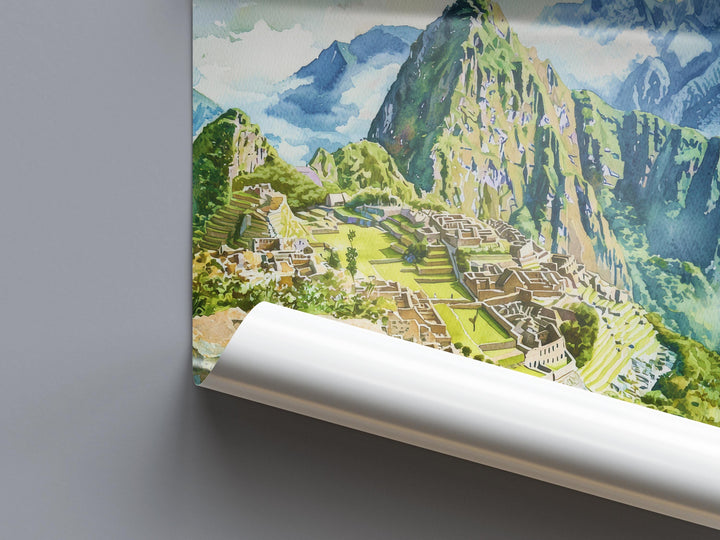 Machu Picchu Watercolor Poster Wall Art Machu Picchu Wall Hanging Home Décor Machu Picchu Gift Art Lovers Peru Wall Art