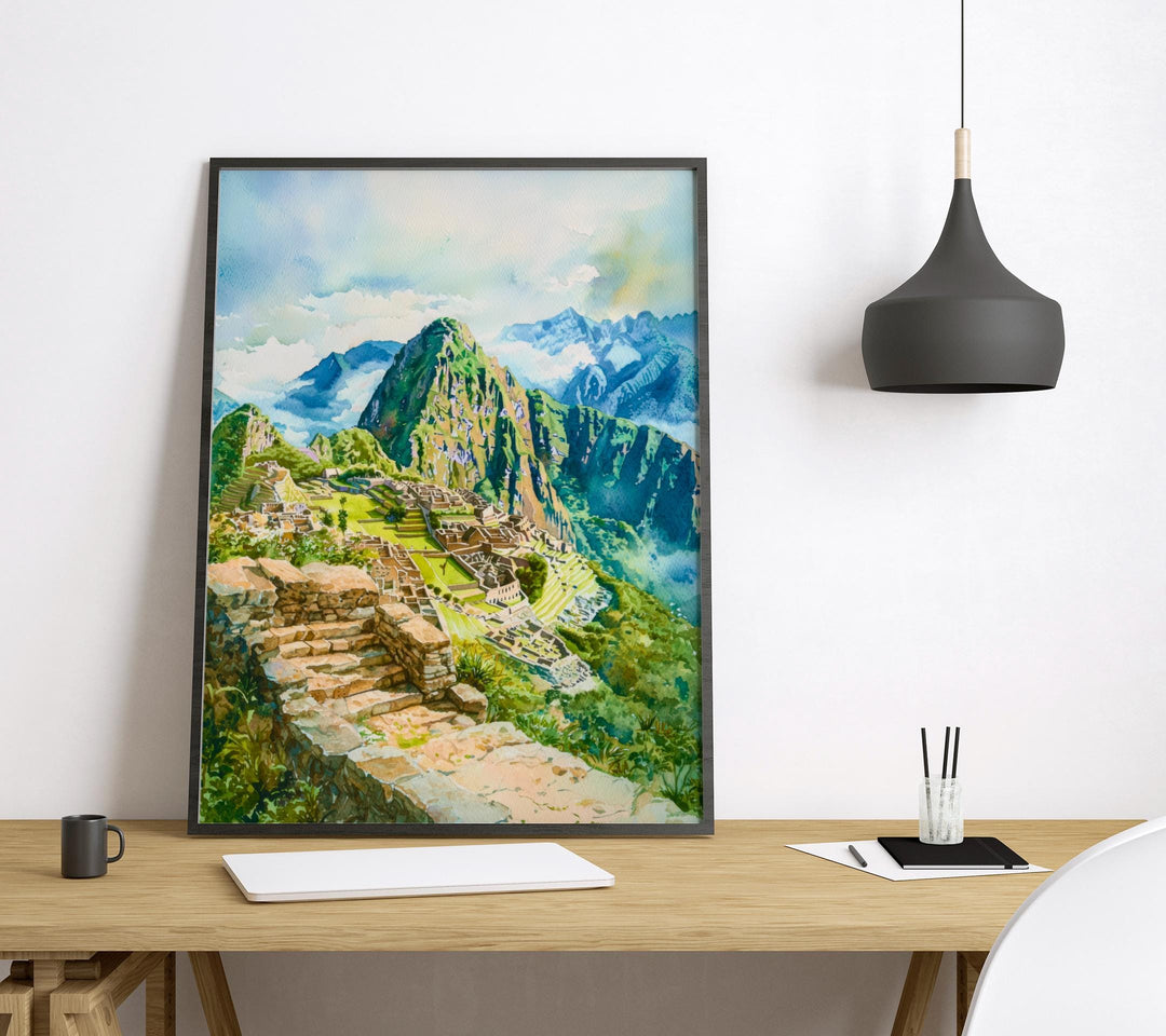 Machu Picchu Watercolor Poster Wall Art Machu Picchu Wall Hanging Home Décor Machu Picchu Gift Art Lovers Peru Wall Art