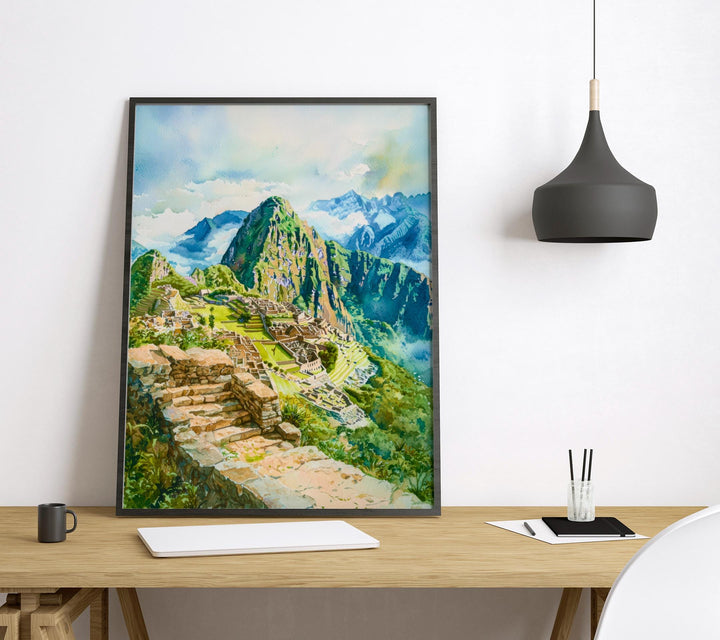 Machu Picchu Watercolor Poster Wall Art Machu Picchu Wall Hanging Home Décor Machu Picchu Gift Art Lovers Peru Wall Art