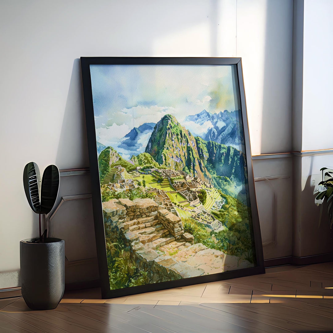 Machu Picchu Watercolor Poster Wall Art Machu Picchu Wall Hanging Home Décor Machu Picchu Gift Art Lovers Peru Wall Art