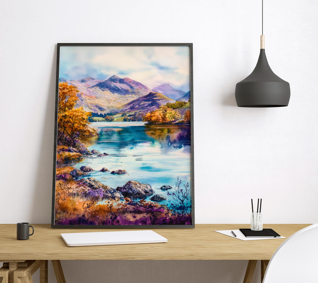 Lake District Watercolor Poster Wall Art Lake District Wall Hanging Home Décor Lake District Gift Art Lovers United Kingdom Wall Art