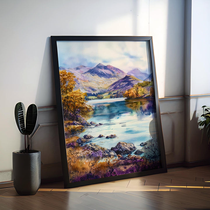 Lake District Watercolor Poster Wall Art Lake District Wall Hanging Home Décor Lake District Gift Art Lovers United Kingdom Wall Art