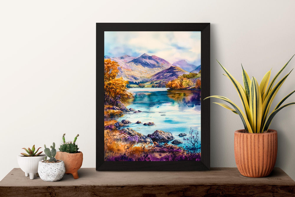 Lake District Watercolor Poster Wall Art Lake District Wall Hanging Home Décor Lake District Gift Art Lovers United Kingdom Wall Art