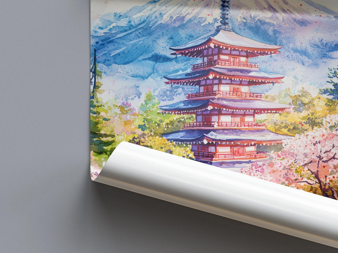Japan Watercolor Poster Wall Art Japan Wall Hanging Home Décor Japan Gift Art Lovers Japan Wall Art