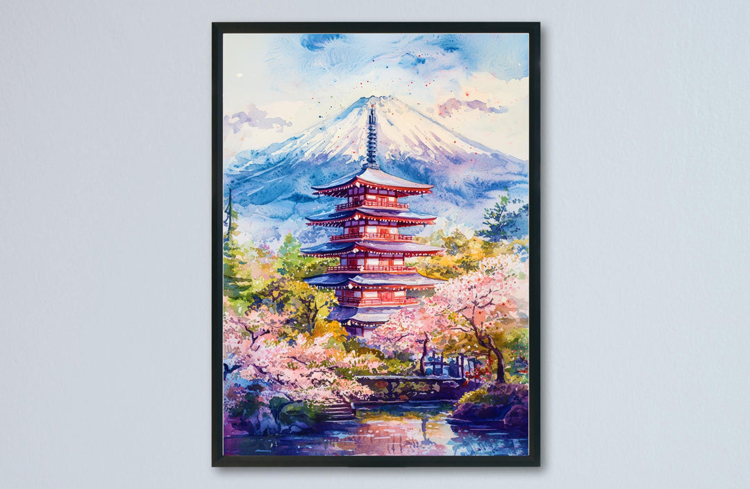 Japan Watercolor Poster Wall Art Japan Wall Hanging Home Décor Japan Gift Art Lovers Japan Wall Art