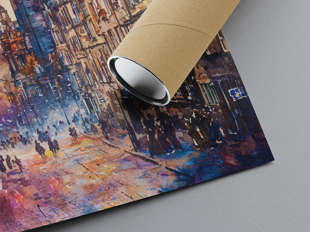 Edinburgh Watercolor Poster Wall Art Edinburgh Wall Hanging Home Décor Edinburgh Gift Art Lovers United Kingdom Wall Art