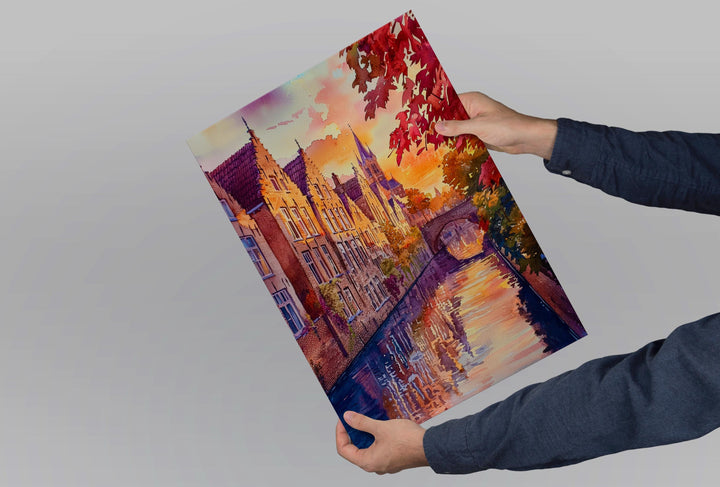 Bruges Watercolor Poster Wall Art Bruges Wall Hanging Home Décor Bruges Gift Art Lovers Belgium Wall Art