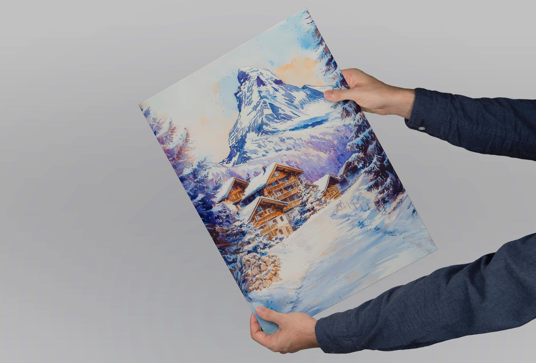Zermatt Watercolor Poster Wall Art Zermatt Wall Hanging Home Décor Zermatt Gift Art Lovers Switzerland Wall Art