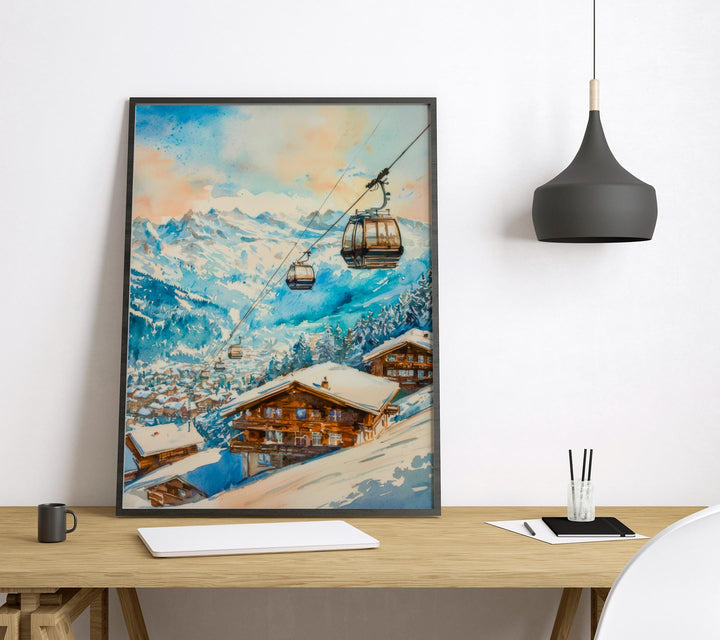 Verbier Watercolor Poster Wall Art Verbier Wall Hanging Home Décor Verbier Gift Art Lovers Switzerland Wall Art