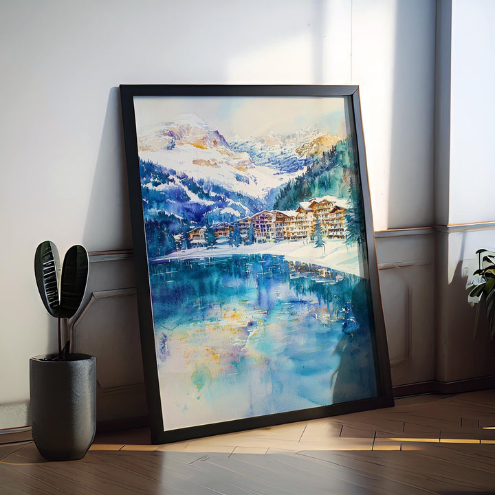 Tignes Watercolor Poster Wall Art Tignes Wall Hanging Home Décor Tignes Gift Art Lovers France Wall Art