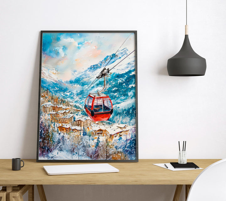 Serre Chevalier Watercolor Poster Wall Art Serre Chevalier Wall Hanging Home Décor Serre Chevalier Gift Art Lovers France Wall Art