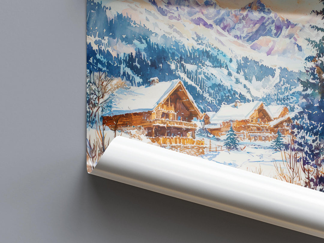 Meribel Watercolor Poster Wall Art Meribel Wall Hanging Home Décor Meribel Gift Art Lovers France Wall Art
