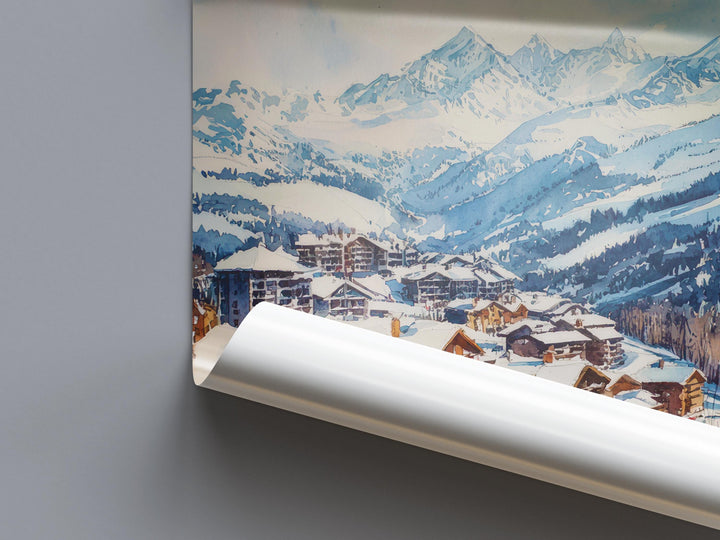 Les Deux Alpes Watercolor Poster Wall Art Les Deux Alpes Wall Hanging Home Décor Les Deux Alpes Gift Art Lovers France Wall Art