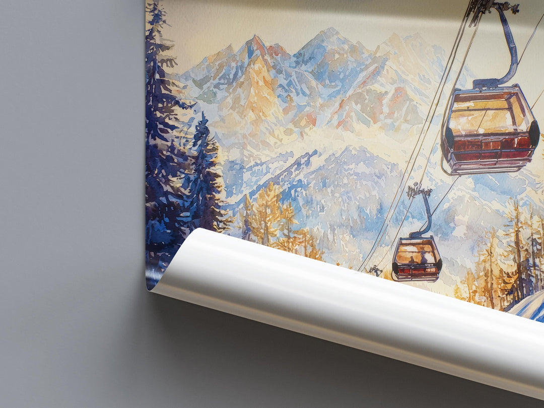 La Plagne Watercolor Poster Wall Art La Plagne Wall Hanging Home Décor La Plagne Gift Art Lovers France Wall Art