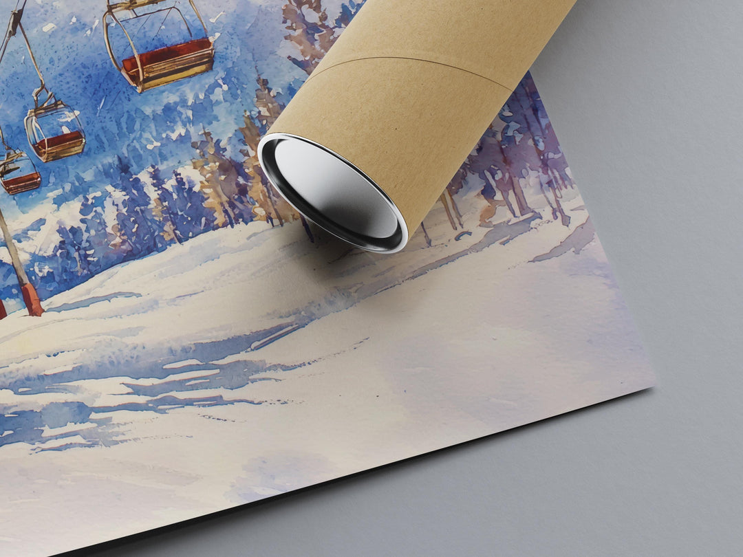 La Plagne Watercolor Poster Wall Art La Plagne Wall Hanging Home Décor La Plagne Gift Art Lovers France Wall Art