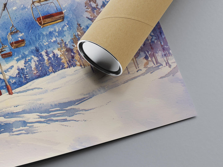 La Plagne Watercolor Poster Wall Art La Plagne Wall Hanging Home Décor La Plagne Gift Art Lovers France Wall Art