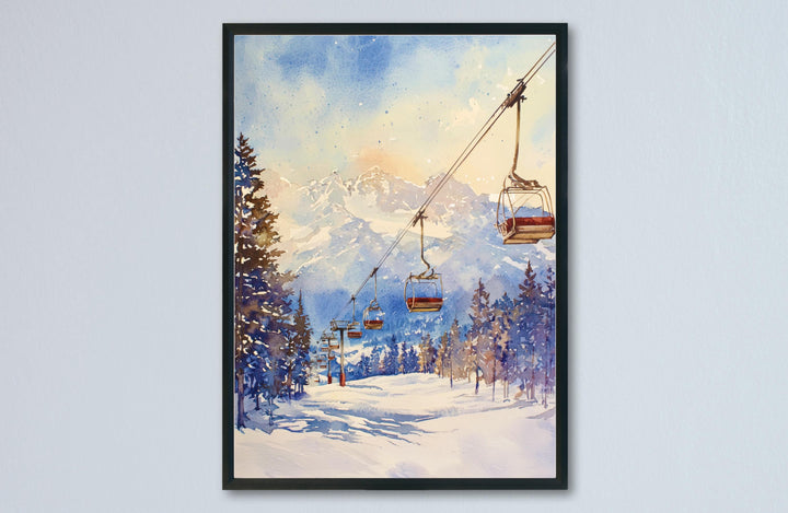 La Plagne Watercolor Poster Wall Art La Plagne Wall Hanging Home Décor La Plagne Gift Art Lovers France Wall Art