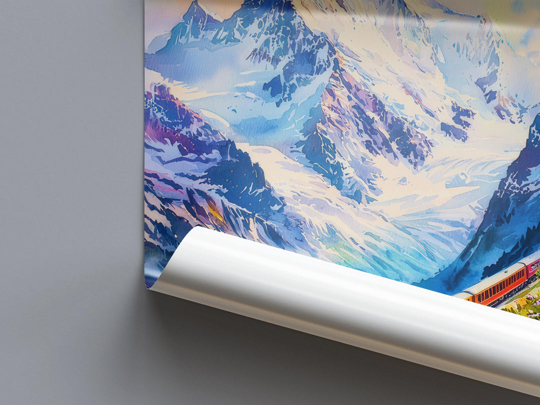 Jungfrau Watercolor Poster Wall Art Jungfrau Wall Hanging Home Décor Jungfrau Gift Art Lovers Switzerland Wall Art