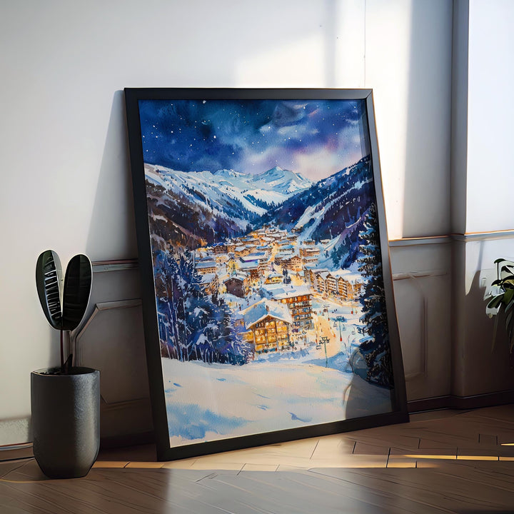 Davos Watercolor Poster Wall Art Davos Wall Hanging Home Décor Davos Gift Art Lovers Switzerland Wall Art