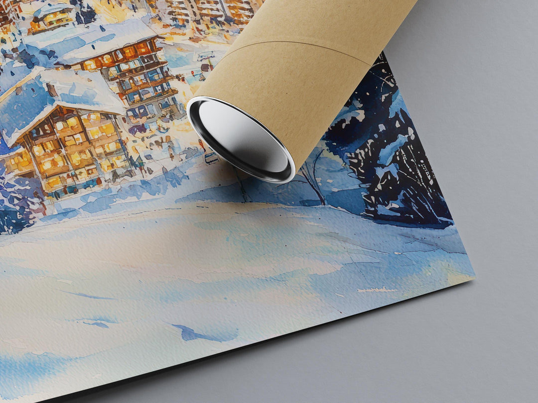 Davos Watercolor Poster Wall Art Davos Wall Hanging Home Décor Davos Gift Art Lovers Switzerland Wall Art