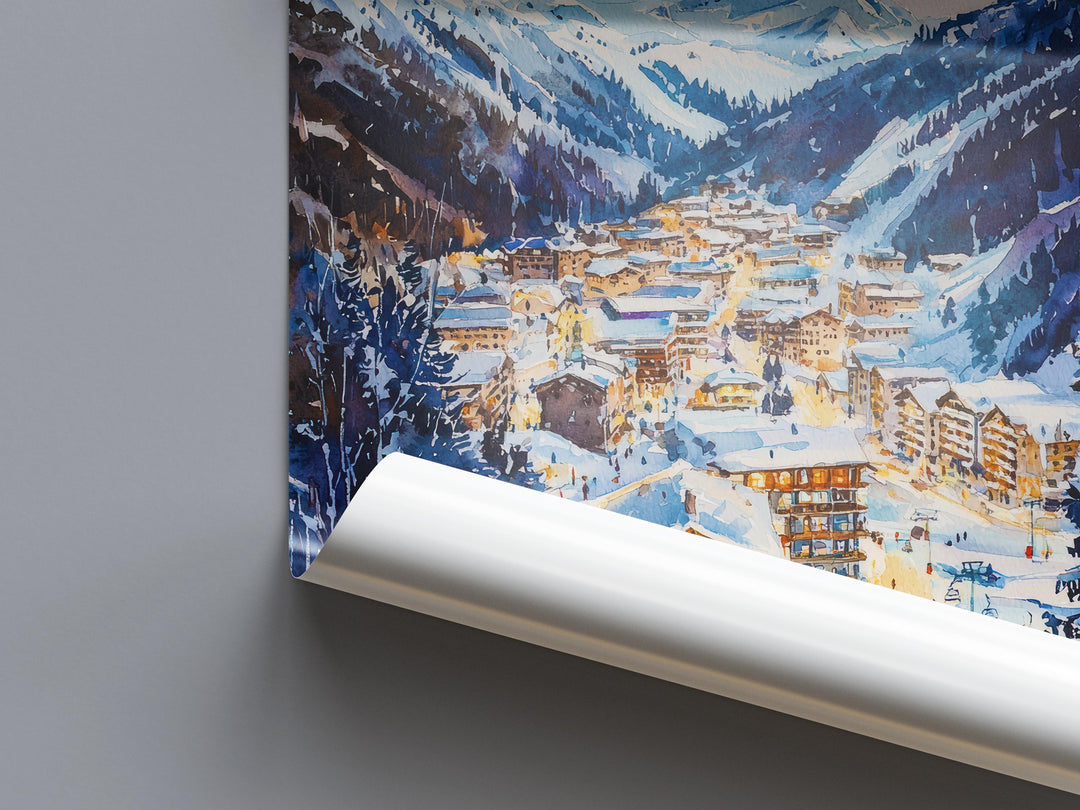 Davos Watercolor Poster Wall Art Davos Wall Hanging Home Décor Davos Gift Art Lovers Switzerland Wall Art