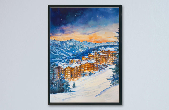 Avoriaz Watercolor Poster Wall Art Avoriaz Wall Hanging Home Décor Avoriaz Gift Art Lovers France Wall Art