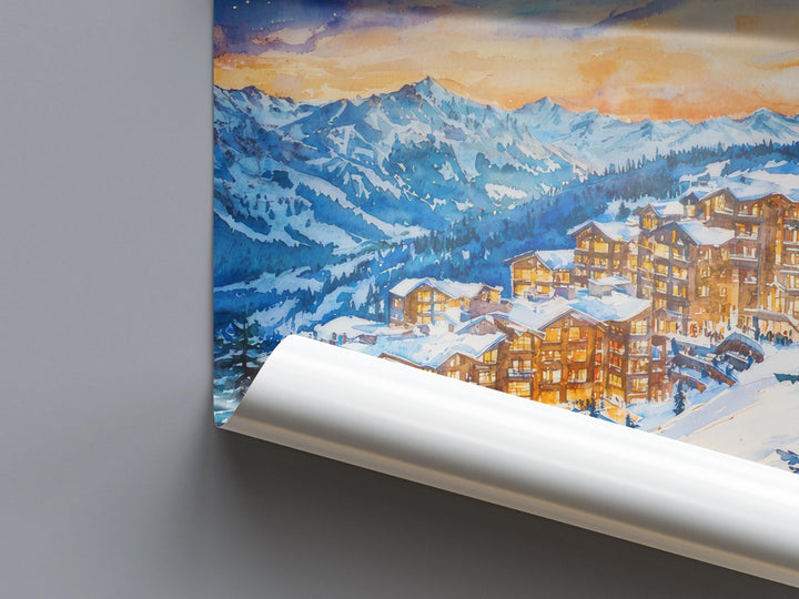 Avoriaz Watercolor Poster Wall Art Avoriaz Wall Hanging Home Décor Avoriaz Gift Art Lovers France Wall Art
