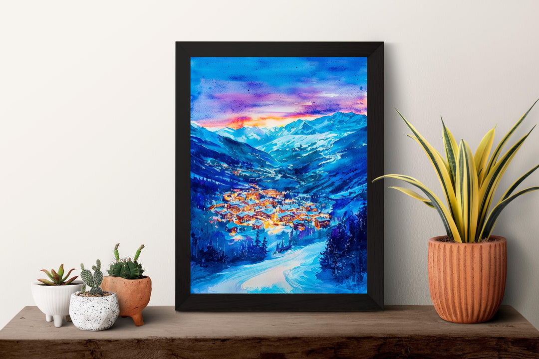 Alpe d'Huez Watercolor Poster Wall Art Alpe d'Huez Wall Hanging Home Décor Alpe d'Huez Gift Art Lovers France Wall Art