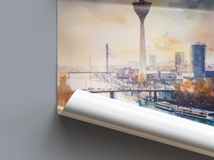 Dusseldorf Watercolor Poster Wall Art Dusseldorf Wall Hanging Home Décor Dusseldorf Gift Art Lovers Germany Wall Art